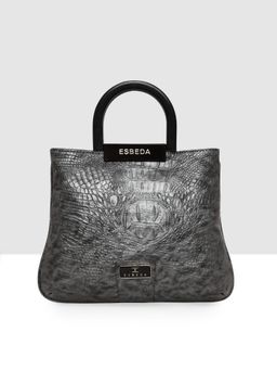 ESBEDA - Grey Color Croco Textured Top Handle Handbag For Women