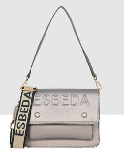 ESBEDA - Gunmetal Color Embossed Designer Sling Bag For Women