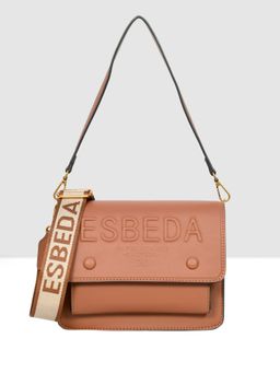 ESBEDA - Tan Color Embossed Designer Sling Bag For Women