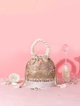 AMYRA - Elora Beige Potli Bag