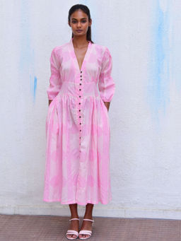 Chidiyaa - Smell Of Rain Cheri Phool Hand Block Printed Cotton Dress