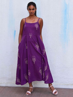 Chidiyaa - Smell Of Rain Guldasta Hand Block Printed Cotton Dress