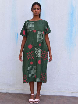 Chidiyaa - Smell Of Rain Agatha Mind Hand Block Printed Cotton Dress