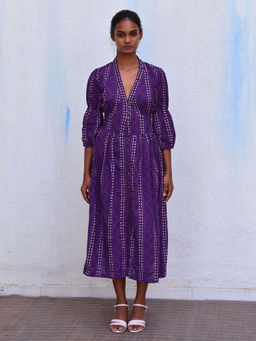 Chidiyaa - Smell Of Rain Neel Safar Hand Block Printed Cotton Dress