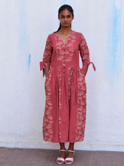 Chidiyaa - Smell Of Rain Lovers' Ode Hand Block Printed Cotton Dress