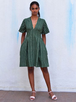 Chidiyaa - Smell Of Rain Tropic Hand Block Printed Cotton Dress