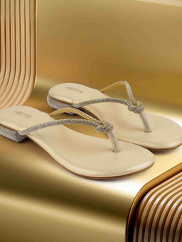 Metro - Womens Gold Open Casual Sandals Heels