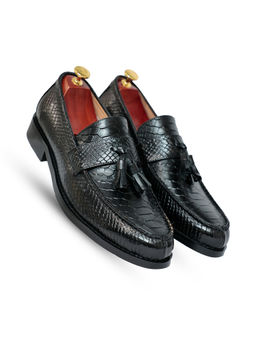 Vantier - Dominator Tassel Black Loafers Slip-On