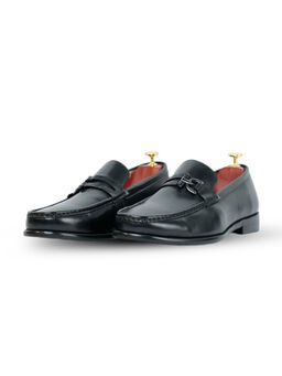 Vantier - Monarcho Classic Black Slip On Loafers