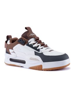 JQR - SIGNATURE White And Brown Men Sneakers