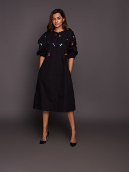 Deepika Arora - Black Tapered Dress (Set of 2)