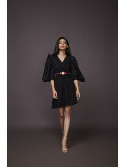 Deepika Arora - Side Cutout Dress - Black (Set of 2)