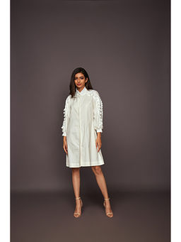 Deepika Arora - A-line Cotton Dress - White