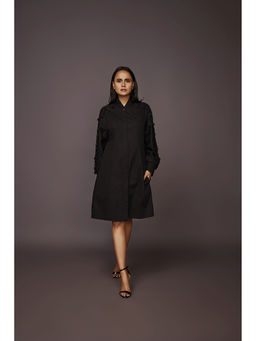 Deepika Arora - A-line Cotton Dress - Black