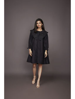 Deepika Arora - A-line Cotton Dress - Black