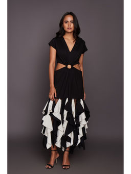 Deepika Arora - Multi-color Side Cutout Maxi Dress