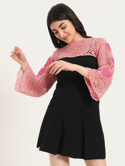 SUGERCANDY - Rosebud Handmade H-Mesh Top - Pink
