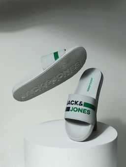 Jack & Jones - Grey Logo Print Sliders