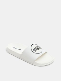 Jack & Jones - White Logo Print Sliders