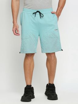 FITZ - Cotton Polyester Slim Fit Shorts For Mens - Blue
