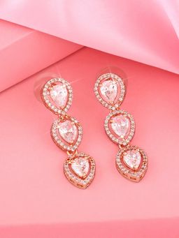 Estele - Rose Gold Plated CZ Precious Pears Earrings for Women