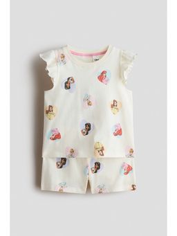 H&M - Girls Multi-Color Printed Top and Shorts