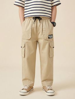 Nautinati - Boy's 100% Cotton Regular Fit Solid Woven Cargo