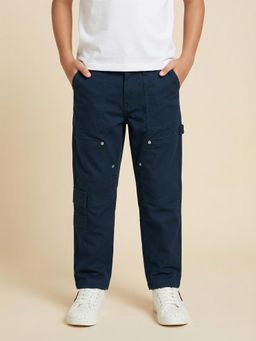 Nautinati - Boy's 100% Cotton Solid Relaxed Fit Twill Carpenter Pants