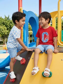 Nautinati - Boy's 100% Cotton Racing Graphic and Chequered Crew Neck T-Shirt (Pack of 2)