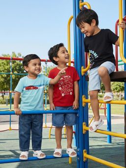 Nautinati - Boy's 100% Cotton Racing Crew Neck T-Shirt (Pack of 3)