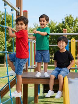 Nautinati - Boy's 100% Cotton Solid Essentials Crew Neck T-Shirt (Pack of 3)