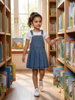 Nautinati - Baby Girl's Pinafore T-Shirt With Dungaree