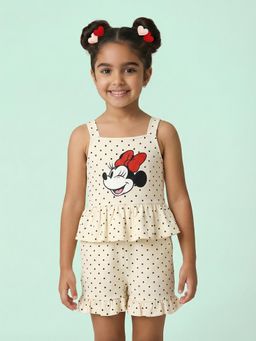 Nautinati - Girl's 100% Cotton Disney Minnie Mouse Print Playsuit