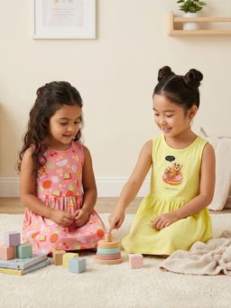 Nautinati - Girl's 100% Cotton Fit and Flare Dress (Pack of 2)