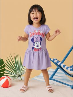 Nautinati - Girl's 100% Cotton Graphic Print Drop Waist Party Dress