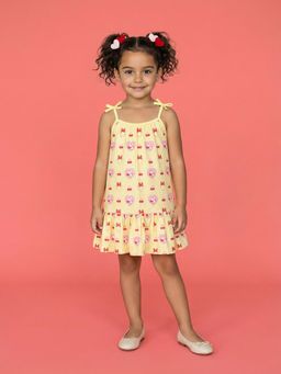 Nautinati - Girl's All-over Minnie Mouse Printed Regular Fit Dress