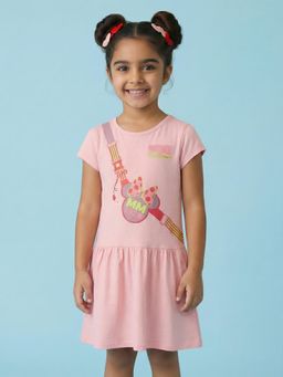 Nautinati - Boy's Mickey Mouse Printed Regular Fit Round Neck Dress