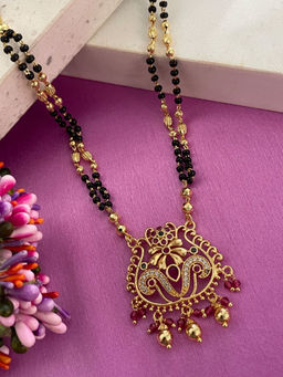Digital Dress Room - Fancy Ad Mangalsutra Multi-Color Flower Pendant