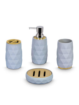 Freelance - 4 Pc Bathroom Set Taupe - Soap Dispenser- Soap Dish- Toothbrush Holder & Tumbler
