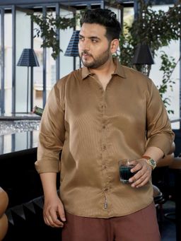 Instafab Plus - Men's Brown Full Sleeves Regular Fit Casual Wear Shirt