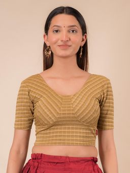 BINDIGASM'S ADVI - Zari Stripes Choli Style Readymade Stretchable Pull On Blouse