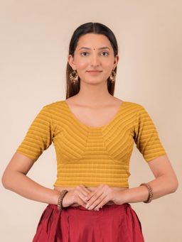 BINDIGASM'S ADVI - Zari Stripes Choli Style Readymade Stretchable Pull On Blouse