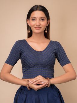 BINDIGASM'S ADVI - Zari Stripes Choli Style Readymade Stretchable Pull On Blouse