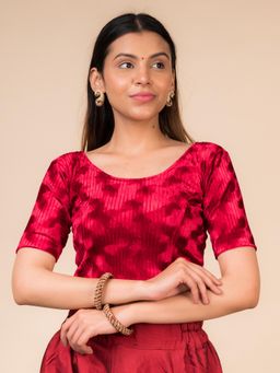 BINDIGASM'S ADVI - Zaria Texture Ice Velvet Stretchable Pull On Blouse