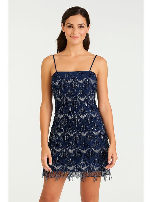 Forever 21 Sequin Fringe Dress New York Nights Sequin Fringe Mini Dress  Black