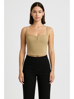 Cider - Solid V-Wire Crop Tank Top Curve & Plus