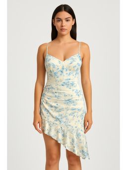 Cider - Satin Floral V-Neck Ruffle Hem Maxi Dress Curve & Plus