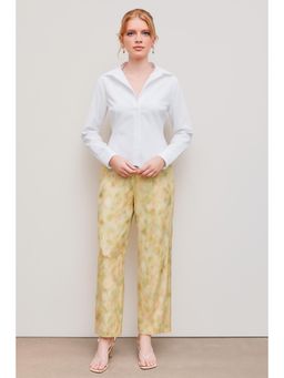 Cider - Collar Solid Button Long Sleeve Blouse Top