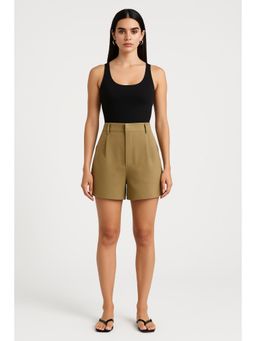 Cider - Cotton Woven High Rise Solid Shorts