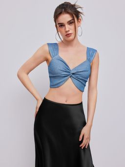 Cider - Glitter Sweetheart Twist Crop Tank Top